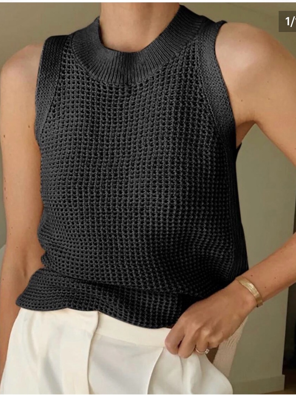 Commense Black Knit Sleeveless Top NWT Size Small